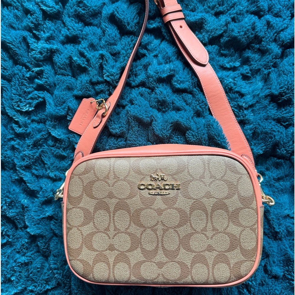Coach leather camera bag with long strap